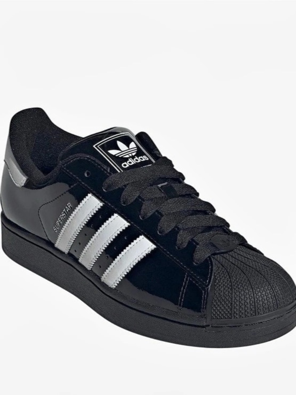 Adidas Black Patent Gender Inclusive Superstar II Sneakers (Unisex) NWB